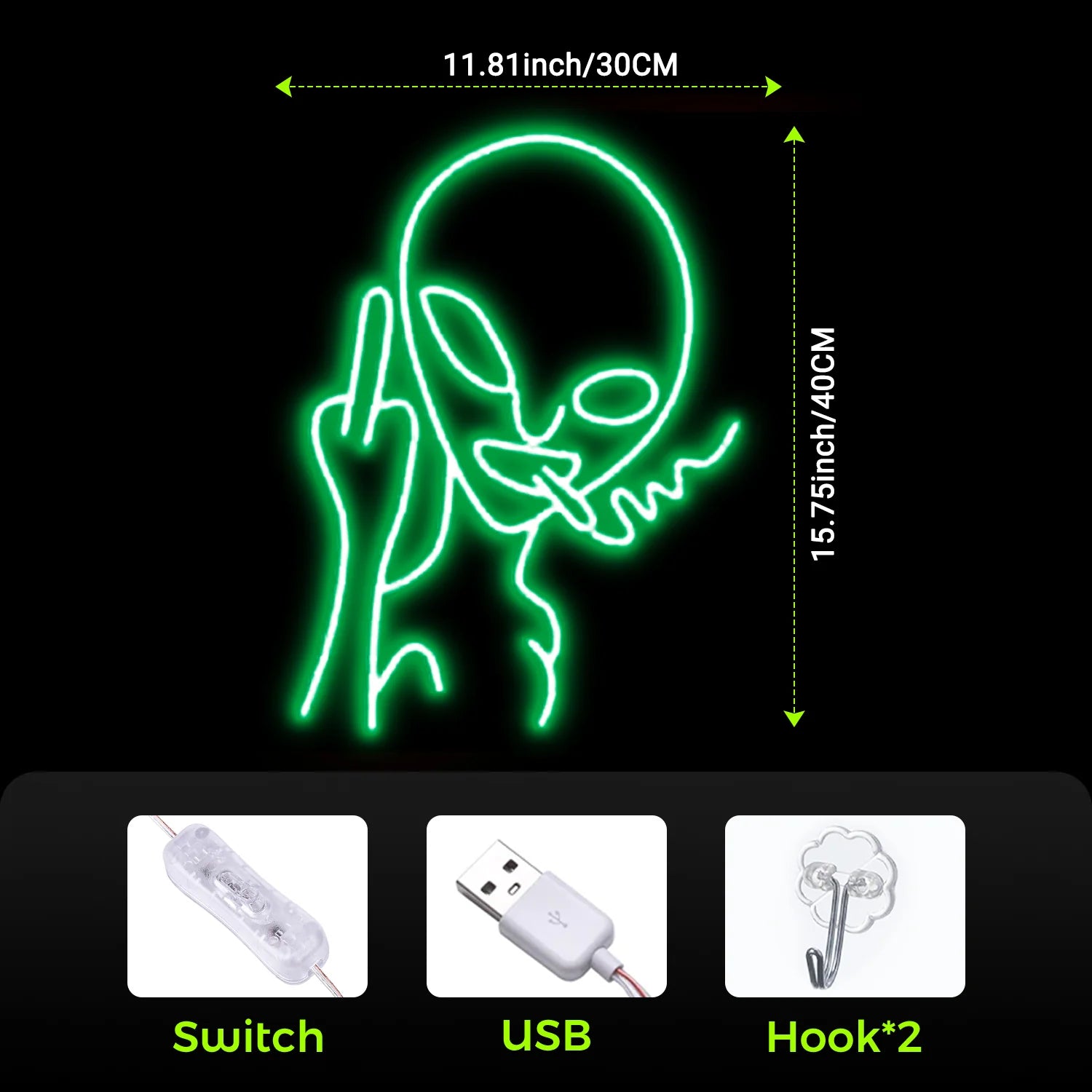 Smoking Alien| Neon Sign Instagobo