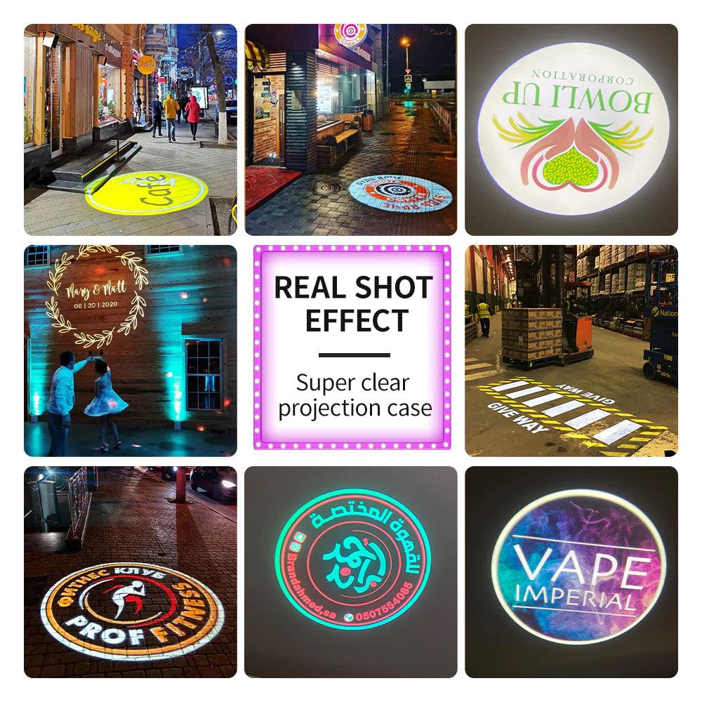80W LED Logo GOBO Projector Ip67 Waterproof DJ Effect Light Including Free Custom Glass GOBO to Project Image for Hotel Company Store Wedding Advertising Indoor and Outdoor Use Instagobo