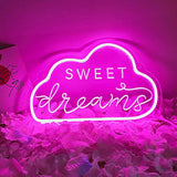 Unique Sweet Dream Neon Sign with 3D Art,Powed by USB Neon Sign.Pink Neon Light Sign with Dimmable Switch. (Pink) Instagobo