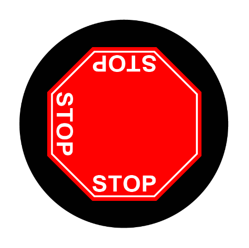 2 way stop sign glass gobo pattlern Instagobo