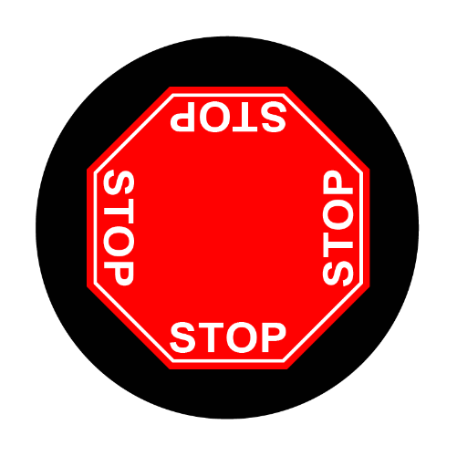 4 way stop sign glass gobo pattern Instagobo