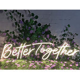 Better Together Neon Sign for Wall, Bedroom, Home,Decor, Warm White Neon Sign for Bridal Shower, Party,Weeding Decoration, 24x10+17x9 inches (Power Adapter Included) Instagobo