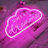 Unique Sweet Dream Neon Sign with 3D Art,Powed by USB Neon Sign.Pink Neon Light Sign with Dimmable Switch. (Pink) Instagobo