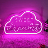 Unique Sweet Dream Neon Sign with 3D Art,Powed by USB Neon Sign.Pink Neon Light Sign with Dimmable Switch. (Pink)