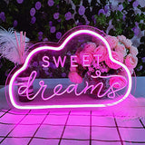 Unique Sweet Dream Neon Sign with 3D Art,Powed by USB Neon Sign.Pink Neon Light Sign with Dimmable Switch. (Pink) Instagobo