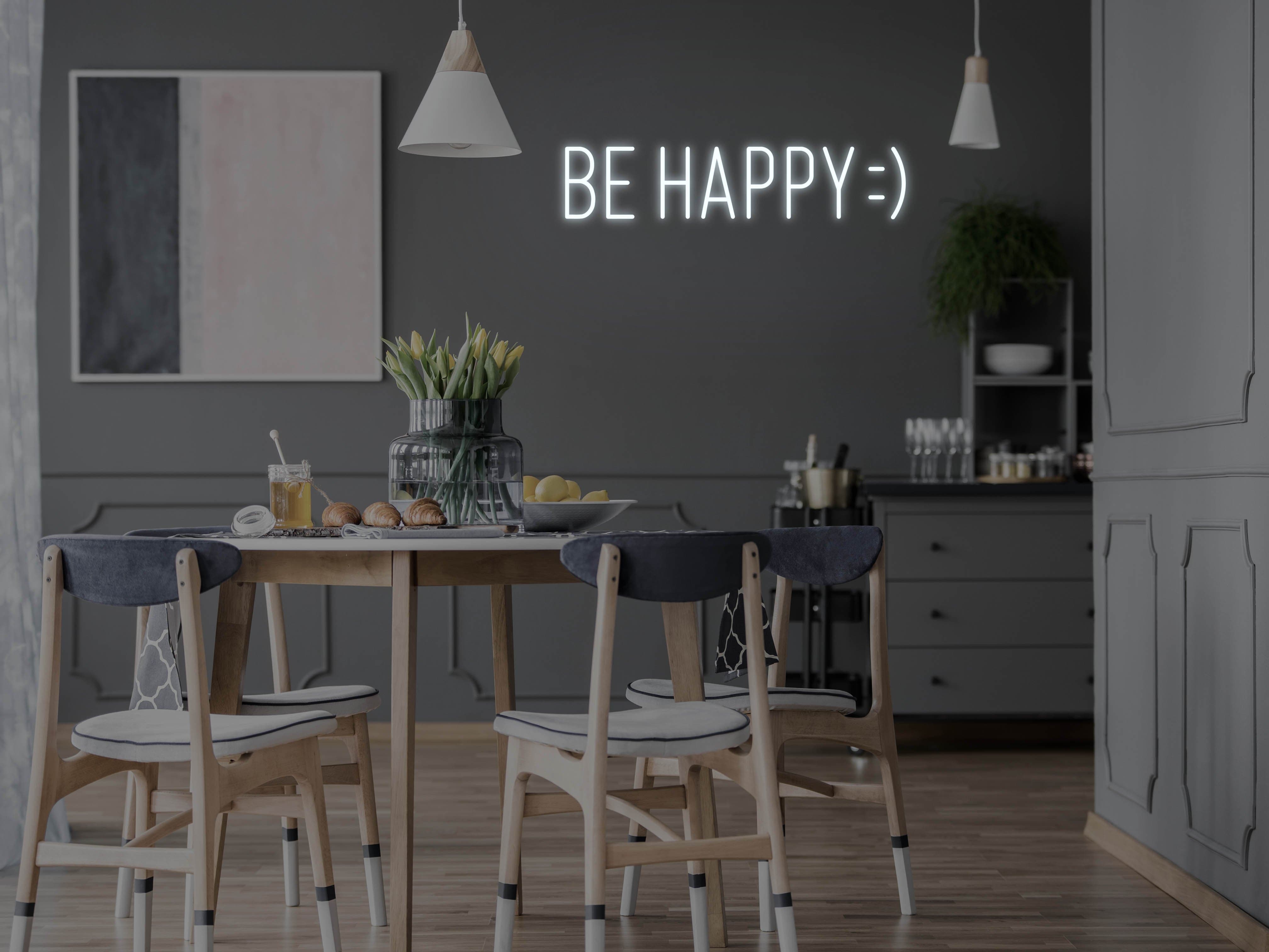 Be Happy LED Neon Sign Instagobo