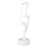 11.5" Battery Operated Neon Style LED White Lightening Bolt Table Light Instagobo