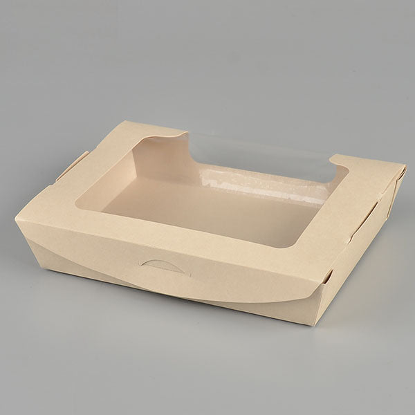 Bamboo fibre bamboo pulp paper salad box with 1 window Instagobo
