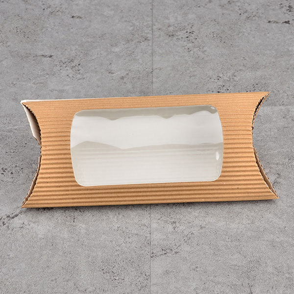 Brown kraft corrugated paper bread pie window pillow box