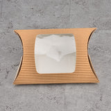 Brown kraft corrugated paper bread pie window pillow box