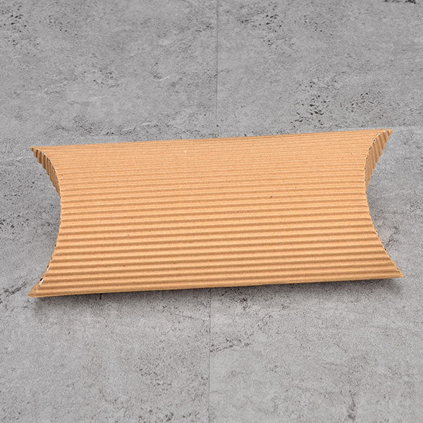Brown kraft corrugated paper bread pie window pillow box Instagobo