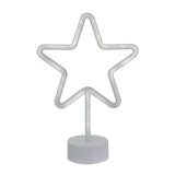 11.5" Battery Operated Neon Style LED White Star Table Light Instagobo