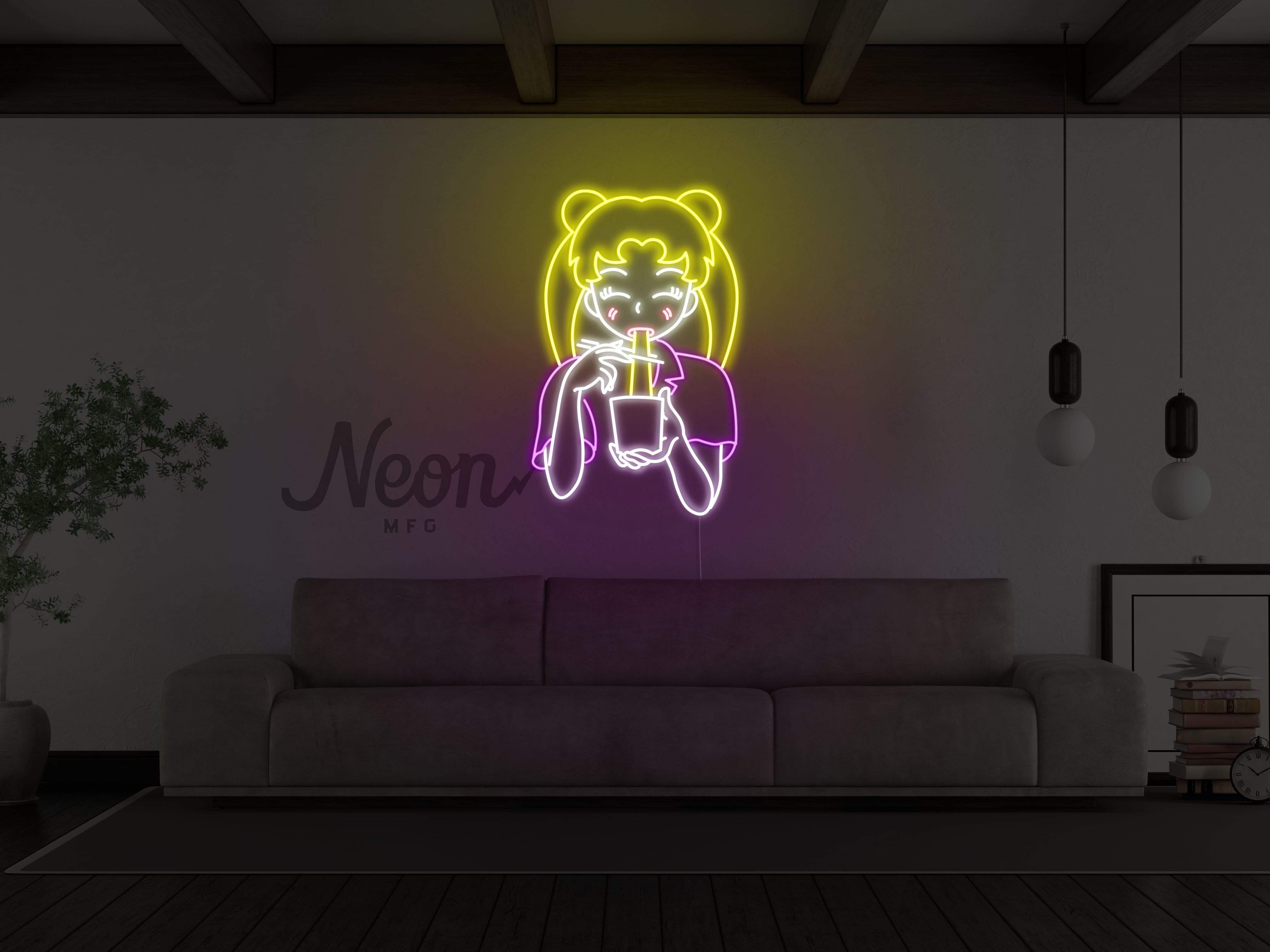 Anime Ramen Girl LED Neon Sign Instagobo